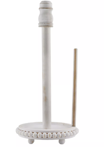 2 Pack Lot AuldHome Design- Beaded Paper Towel Holder, Wooden Disposable Towel Dispenser