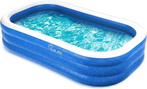 Inflatable Swimming Pool, EVAJOY 90 x 56 x 20 Family Blow up Swim Pools, Kiddie Pool Large Size Thickened Rectangular Lounging Pool