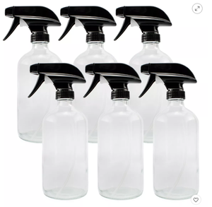 2 Packs Of 6 Cornucopia Brands 16oz Clear Glass Spray Bottles 3-Setting Sprayer Tops and Chalk Labels