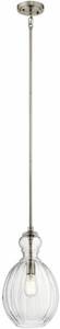 Kichler Riviera 16 1 Light Pendant with Clear Ribbed Glass in Brushed Nickel