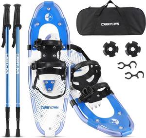 Snowshoes  Light Weight Aluminum Alloy Terrain Snow Shoes with Trekking Poles and Carrying Tote Bag  21 Inch