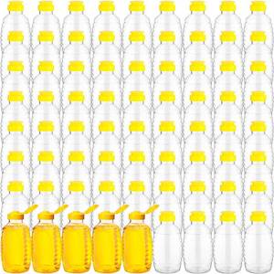 72 Pcs Honey Bottles Bulk 8 Oz Plastic Clear Squeeze Honey Jars Empty Honey Container, Refillable Honey Dispenser Bottle with Flip Top Lid for Storing and Dispensing