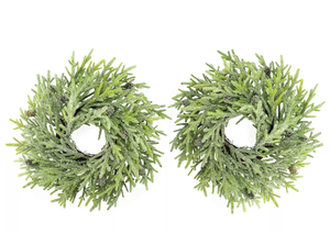 Auldhome Design- 15 Artificial  Wreaths, Flocked
