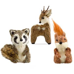 2 Pack Lot Woodland Friends Figurines Deer, Raccoon, Squirrel, Forest Animals Decor