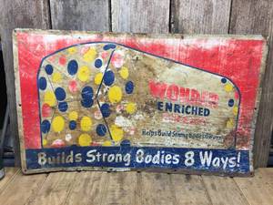 lot 35 image: Vintage WONDER BREAD Metal Sign