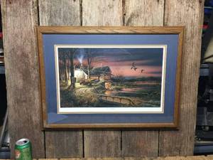 lot 58 image: Terry Redlin HUNTERS HAVEN Framed Print