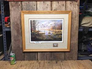 lot 65 image: Ken Zylla A Likely Refuge Wildlife Print - Stamp