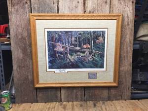 lot 76 image: Ken Zylla Outfoxed Wildlife Print - Stamp