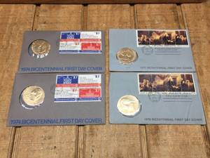 lot 97 image: 1974-1976 Bicentennial First Day Cover Stamp - Medal Sets