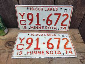 lot 112 image: Pair 1974 MN License Plate