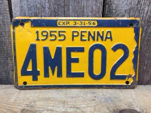 lot 113 image: 1955 Penna License Plate