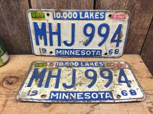 lot 115 image: Pair 1968 MN License Plates
