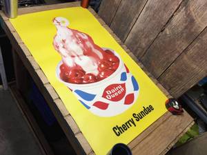 lot 127 image: Vintage 1960s Dairy Queen Cherry Sundae Advertiser Sign
