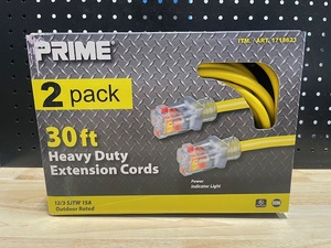 lot 30 image: Extension Cord 2 Pack 30 Foot