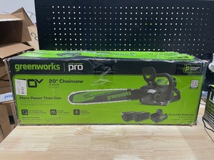 lot 1 image: Greenworks 20 80V Chainsaw