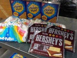 Smores Kit - 3 each Graham Crackers, Marshmallows and 6 x 3 Full size Hershey Candy Bars