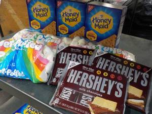 Smores Kit - 3 each Graham Crackers, Marshmallows and 6 x 3 Full size Hershey Candy Bars