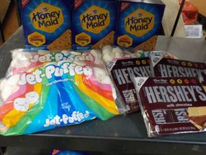 Smores Kit - 3 each Graham Crackers, Marshmallows and 6 x 3 Full size Hershey Candy Bars