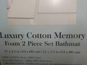 Luxury Cotton Memory Foam 2 pc Bathmat Set- New