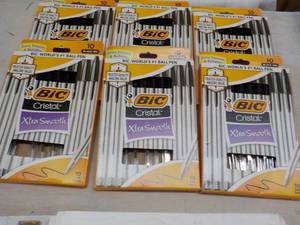 6 x 10 Bic Cristal Extra Smooth Black Ink Pens