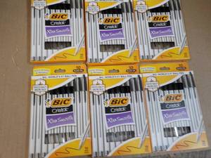6 x 10 Bic Cristal Extra Smooth Black Ink Pens