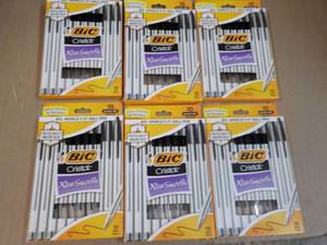 6 x 10 Bic Cristal Extra Smooth Black Ink Pens