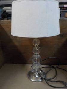 Clear Glass Lamp with Electric Outlets