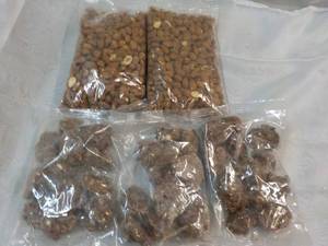 2 x 1 lb. Bag Roasted Almonds and 3 Bags Unsweetened Chocolate Peanuts