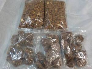 2 x 1 lb. Bag Roasted Almonds and 3 Bags Unsweetened Chocolate Peanuts
