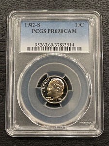 lot 3 image: 1982-S Roosevelt Dime Proof PCGS PR69 Deep Cameo