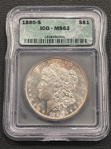 lot 10 image: 1880-S Morgan Dollar ICG MS63