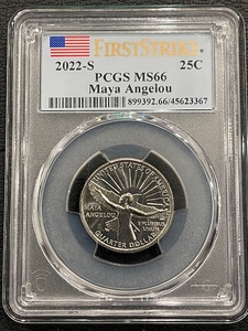lot 11 image: 2022-S Maya Angelou Quarter PCGS MS66