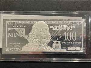 lot 17 image: 2017 .999 Fine Silver $100 State Dollar Bill