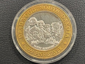 lot 46 image: .999 Fine Silver Deadwood, South Dakota Coin