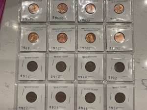 lot 54 image: Lincoln Cents Wheat and Uncirculated