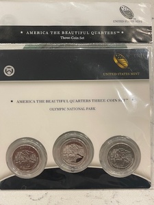 lot 58 image: America the Beautiful Quarters 3 Coin Set