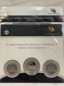 lot 60 image: America the Beautiful Quarters 3 Coin Set