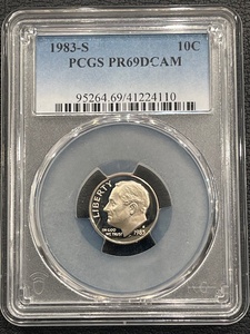 lot 70 image: 1983-S Roosevelt Dime Proof PCGS PR69 Deep Cameo