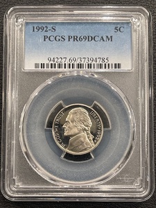 lot 73 image: 1992-S Jefferson Nickel Proof PCGS PR69 Deep Cameo