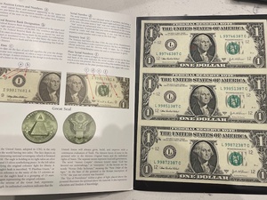 lot 83 image: Uncut Sheets of $1 Dollar Bills