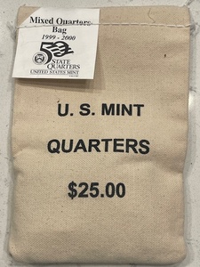 lot 99 image: $25 Dollar Sealed Bag of State Quarters