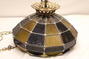 lot 62 image: Stained Glass Hanging Lamp