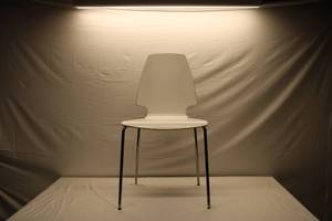 lot 64 image: White Wood and Metal Chair