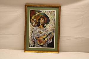 lot 76 image: Lute Player double-matted print