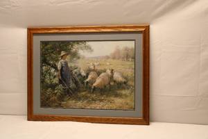 lot 78 image: Shepherd with Sheep print