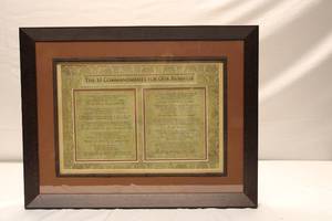 lot 81 image: The 10 commandments of our business framed art