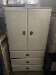 lot 1P-129 image: White Painted Wood Armoire w3 drawers