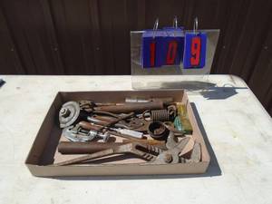 Flat of vintage tools with diamond brand channel locks. As shown.