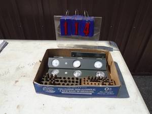Flat of lights & metal stamps. As shown.