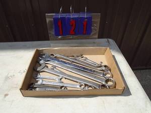 Flat of mostly usa wrenches. As shown.